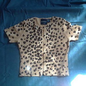 Michael Simon Sequin Animal Print Cardigan/Top